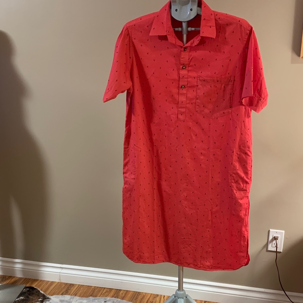 Ladies Red Shirt/Dress, Size Medium to Large